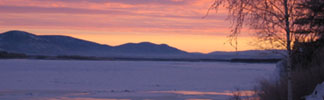 winter sunset on the Yukon River